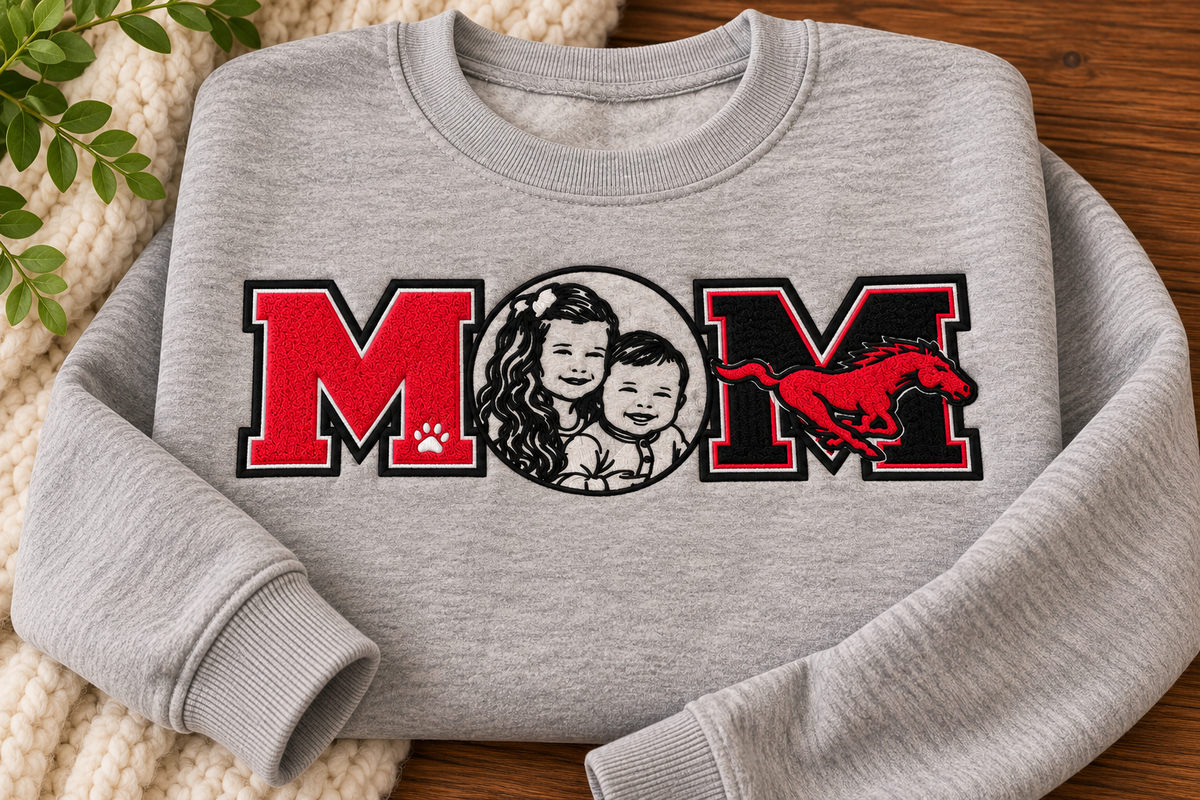 Custom MOM Embroidered Sweatshirt
